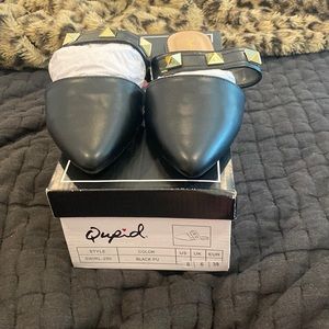 Qupid black mules.